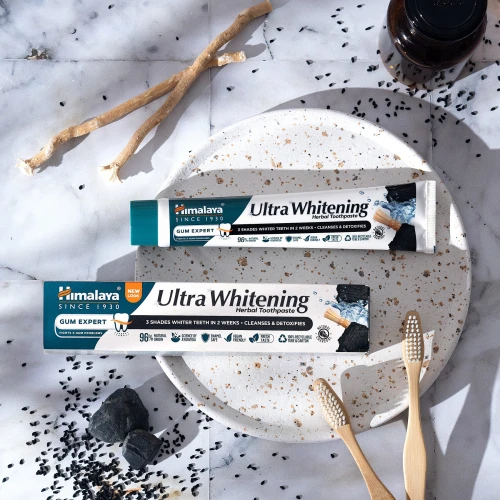 Himalaya Gum Expert Ultra Whitening Ziołowa pasta do zębów, 75 ml - Pasta z węglem kokosowym i olejem z czarnuszki - 4