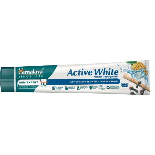 Himalaya Gum Expert Active White Wybielający żel do zębów, 75 ml - Żelowa pasta wybielająca z enzymami roślinnymi - 3