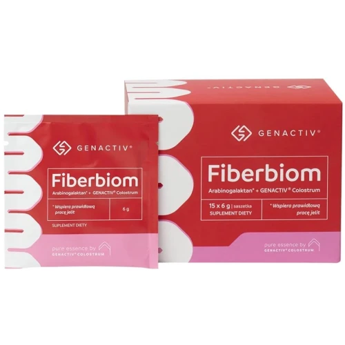 Genactiv Fibrebiom, 15 saszetek - Colostrum z błonnikiem  - 1