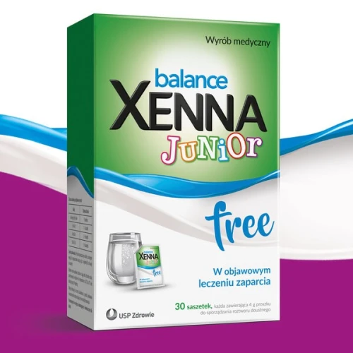 Xenna Balance Junior Free, bez cukru, neutralny smak, 30 saszetek - Objawowe leczenie zaparć u  dzieci - 1