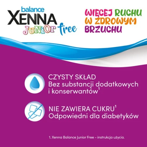 Xenna Balance Junior Free, bez cukru, neutralny smak, 30 saszetek - Objawowe leczenie zaparć u  dzieci - 3