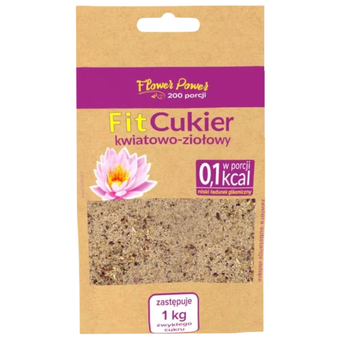 FitSłodycz kwiatowo-ziołowa, zamiennik cukru, 100 g - Erytrytol i suchy koncentrat kwiatów – wysoko skoncentrowana słodycz - 1