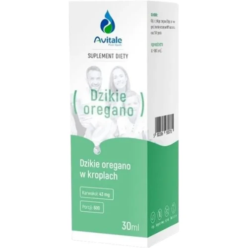 Avitale Dzikie Oregano 90% karwakrolu, krople 30 ml - Nierozcieńczony naturalny olej z dzikiego oregano  - 1