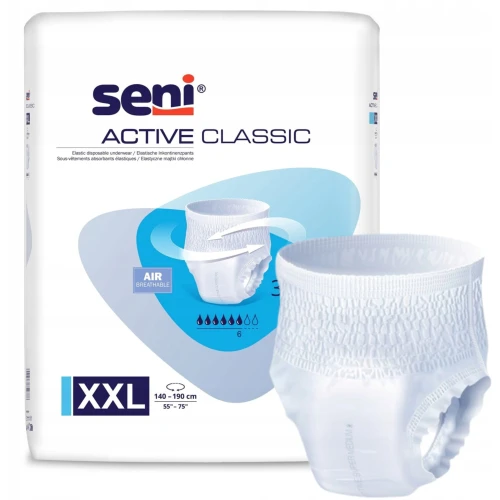 Seni Active Classic Majtki Chłonne XXL dla dorosłych, 30 sztuk - Pieluchomajtki dla kobiet i mężczyzn - 1