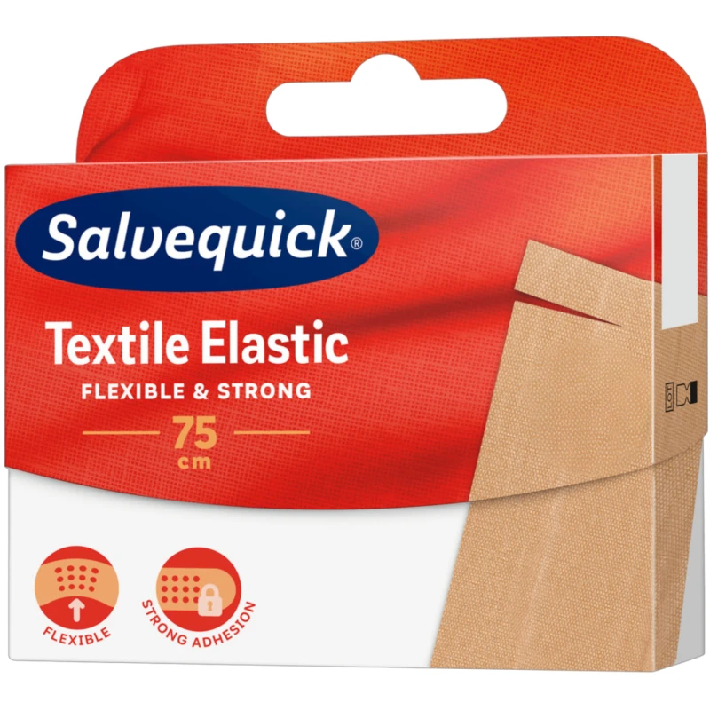 Salvequick Textile Elastic, plaster tekstylny do cięcia, 75 cm - Elastyczny, oddychający i hipoalergiczny  - 3
