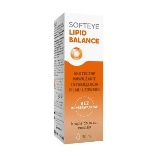 Softeye Lipid Balance krople do oczu, 10 ml - Emulsja nawilżająca, łagodzi objawy suchego oka, bez konserwantów - 1