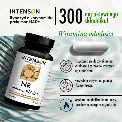 Intenson NR, Chlorek rybozydu nikotynamidu, 30 kapsułek - Spowalnia procesy starzenia - 1