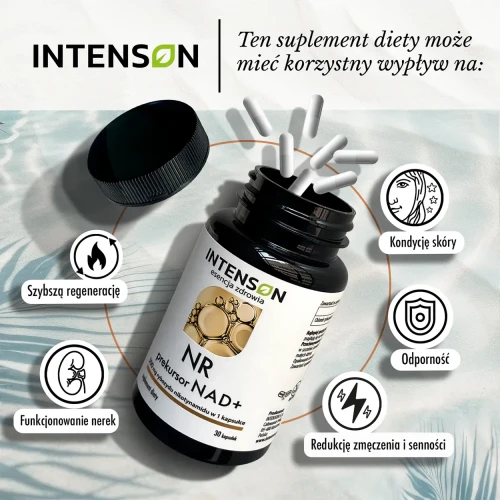 Intenson NR, Chlorek rybozydu nikotynamidu, 30 kapsułek - Spowalnia procesy starzenia - 4
