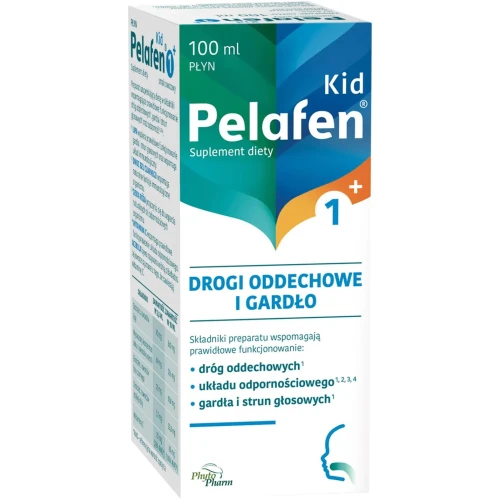 Pelafen Kid 1+, Drogi oddechowe i gardło, płyn 100 ml - Z ekstraktami z czarnego bzu, owoców dzikiej róży i koncentratu soku z owoców aceroli - 1