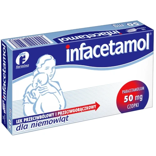 Infacetamol, 50 mg, 10 czopków - Na ból i gorączkę dla niemowląt - 1