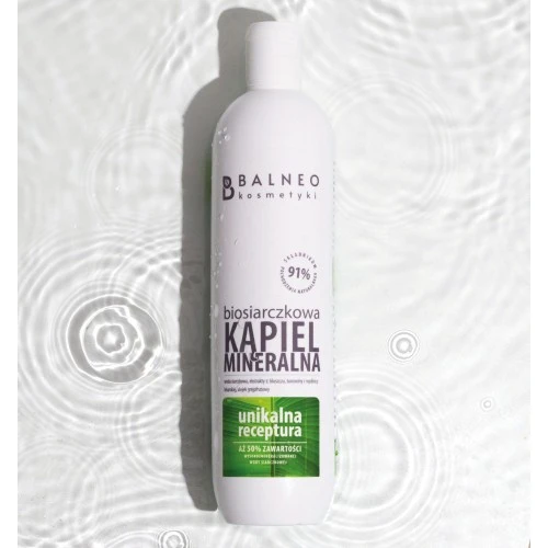 Balneokosmetyki, Biosiarczkowa kąpiel mineralna, płyn do kąpieli 500 ml - Delikatnie myje, zmiękcza i oczyszcza skórę - 1