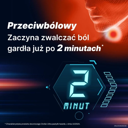 Orofar Ultra 8,75 mg, smak pomarańczowy, bez cukru, 24 pastylki twarde - Łagodzi objawy stanu zapalnego gardła - 4
