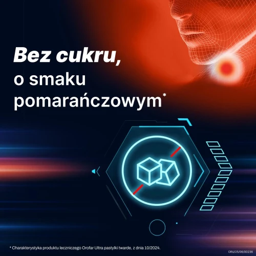 Orofar Ultra 8,75 mg, smak pomarańczowy, bez cukru, 24 pastylki twarde - Łagodzi objawy stanu zapalnego gardła - 5