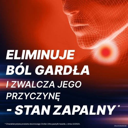 Orofar Ultra 8,75 mg, smak pomarańczowy, bez cukru, 24 pastylki twarde - Łagodzi objawy stanu zapalnego gardła - 6