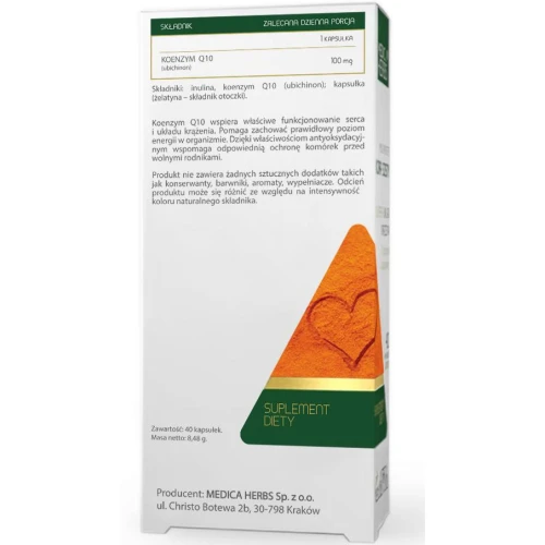 Medica Herbs Koenzym Q10, 40 kapsułek - Wspiera prawidłowe funkcjonowanie serca i układu krążenia - 1