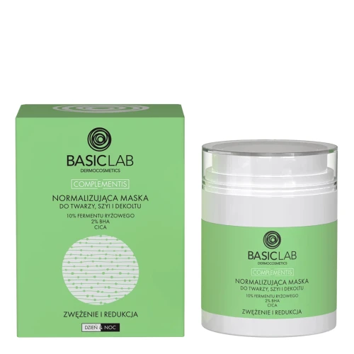 BasicLab Complementis Normalizująca maska do twarzy, szyi i dekoltu, 50 ml - Zwężenie i redukcja - 1