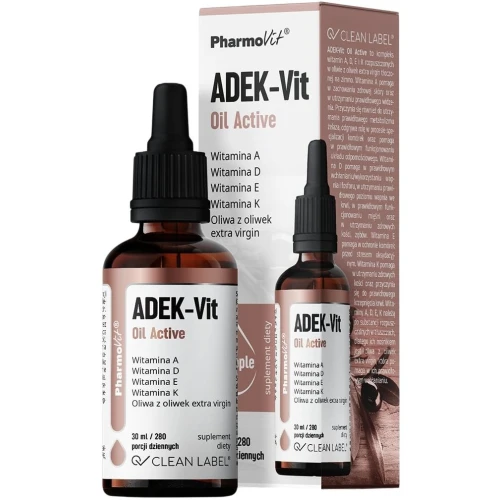Pharmovit ADEK-Vit Oil Active, krople 30 ml - Kompleksowe wsparcie odporności i kości - 1