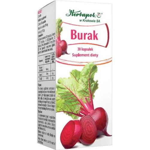 Burak, 30 kapsułek - Koncentrat z buraka z żelazem i witaminą C - 1