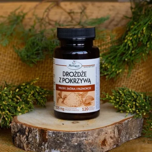 Drożdże z pokrzywą, 120 kapsułek - Dla osób pragnących zadbać o zdrowy wygląd włosów, skóry i paznokci - 2