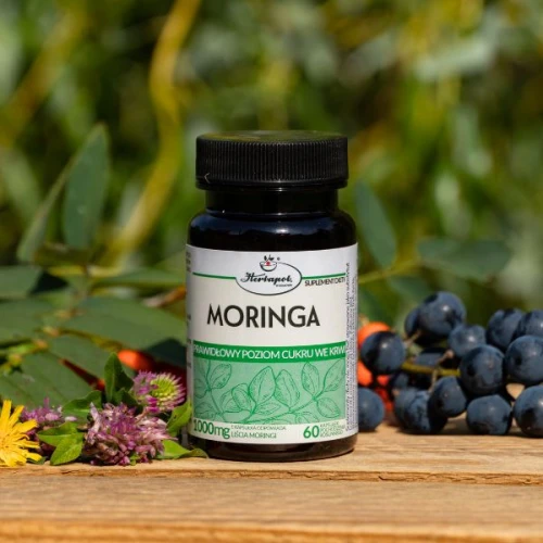 Moringa, 60 kapsułek - Pomaga utrzymać prawidłowy poziom cukru - 1