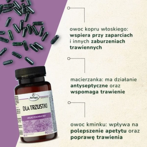 Dla Trzustki, 90 kapsułek - Kompozycja 6 ziół – wsparcie pracy układu pokarmowego, w tym trzustki i wątroby - 1