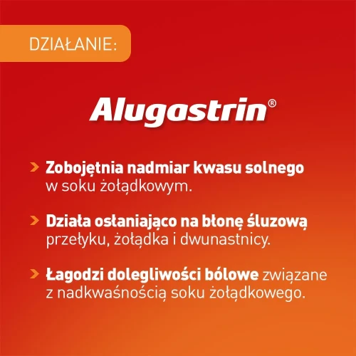 Alugastrin 1,02 g/15 ml zawiesina doustna, 375 ml -  Lek zobojętniający nadmiar kwasu solnego w soku żołądkowym - 2