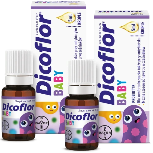 Dicoflor Baby, krople 2 x 5 ml - Probiotyk dla dzieci i niemowląt - 1