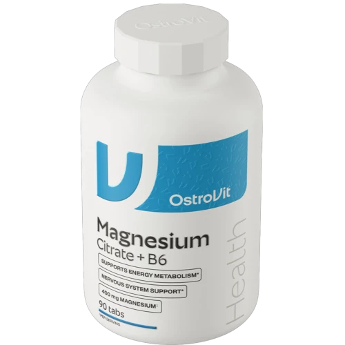 OstroVit Cytrynian Magnezu 400 mg + B6, 90 tabletek - Magnez w formie organicznej - 1