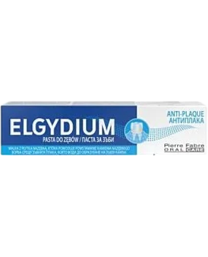 Elgydium Anti-Plaque, pasta do zębów, 75 ml - Pasta do zębów z chlorcheksydyną, usuwająca kamień nazębny - 1