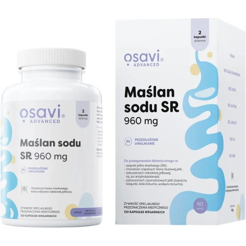 Osavi Maślan sodu SR 960 mg, 120 kapsułek - Wsparcie mikrobioty i zdrowia jelit - 1