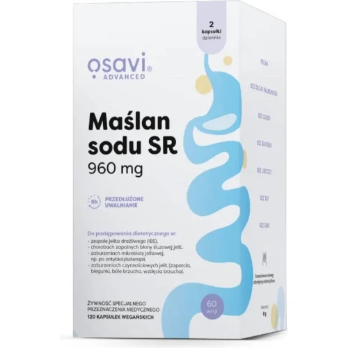 Osavi Maślan sodu SR 960 mg, 120 kapsułek - Wsparcie mikrobioty i zdrowia jelit - 2