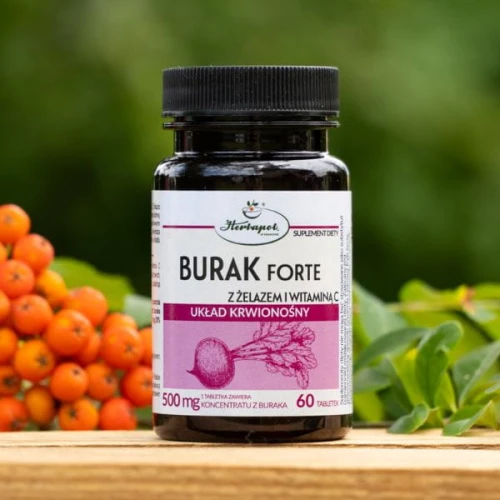 Burak Forte z żelazem i witaminą C, 60 tabletek - Wsparcie układu krwiotwórczego i odporności - 2