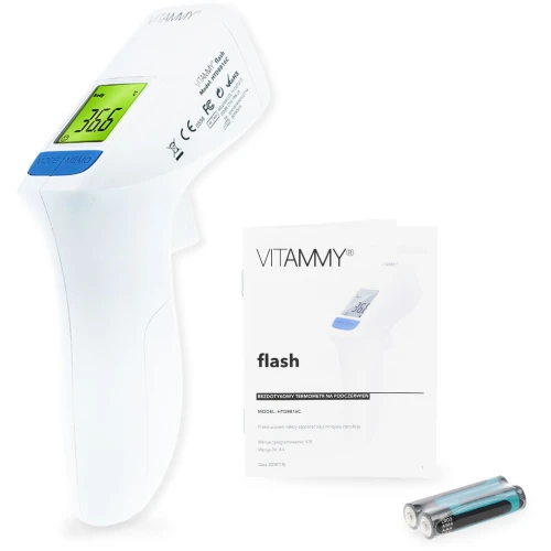 Vitammy Flash Termometr bezdotykowy, 1 sztuka - Wyrób medyczny do szybkiego pomiaru temperatury - 1