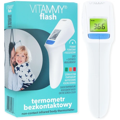 Vitammy Flash Termometr bezdotykowy, 1 sztuka - Wyrób medyczny do szybkiego pomiaru temperatury - 2