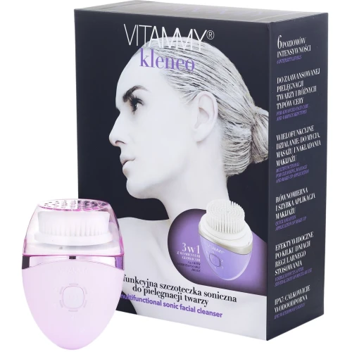 Vitammy Kleneo Purple Szczoteczka soniczna do twarzy, 1 sztuka - Do oczyszczania, masażu i pielęgnacji twarzy - 3