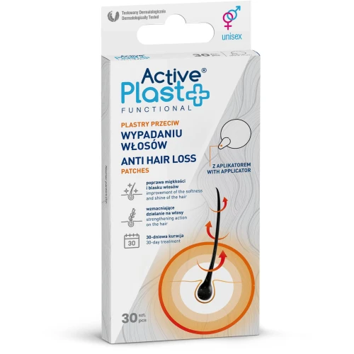 Active Plast przeciw wypadaniu włosów, 30 plastrów - 30-dniowa kuracja, która przywraca włosom gęstość i miękkość - 1
