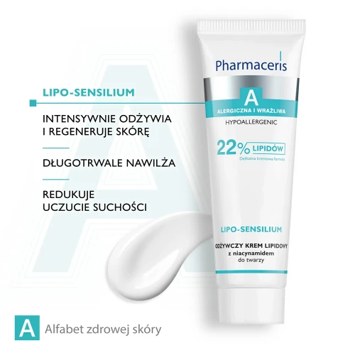 Pharmaceris A Lipo-Sensilium Odżywczy krem lipidowy z niacynamidem do twarzy, 50 ml - Intensywna regeneracja i nawilżenie skóry wrażliwej - 4