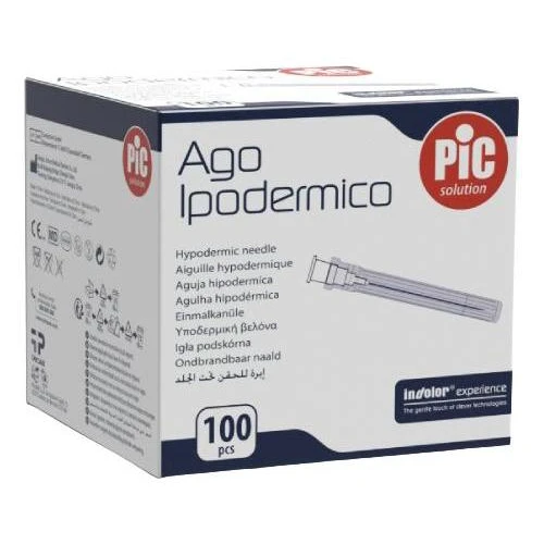 PIC Ago Ipodermico, Igła podskórna sterylna 25G, 0,5 x 16 mm, 100 sztuk - 1