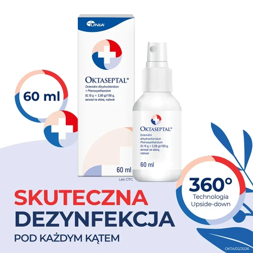 Oktaseptal aerozol, 60 ml  - Płyn dezynfekujący, który działa bakteriobójczo, grzybobójczo i wirusobójczo - 4