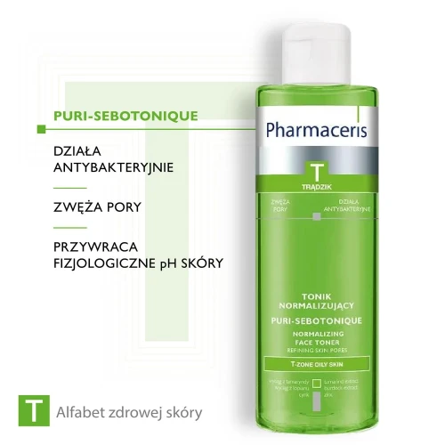 Pharmaceris T Puri-Sebotonique, tonik normalizujący do twarzy, 200 ml - Usuwający zanieczyszczenia i pozostałości makijażu - 3