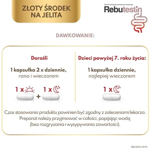 Rebutestin, 60 kapsułek - Z maślanem sodu w zaparciach, biegunkach i chorobach zapalnych błony śluzowej jelit - 3