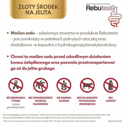 Rebutestin, 60 kapsułek - Z maślanem sodu w zaparciach, biegunkach i chorobach zapalnych błony śluzowej jelit - 5