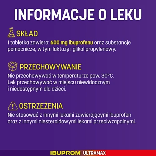 Ibuprom Ultramax, 10 tabletek - O działaniu przeciwbólowym, przeciwgorączkowym i przeciwzapalnym - 2