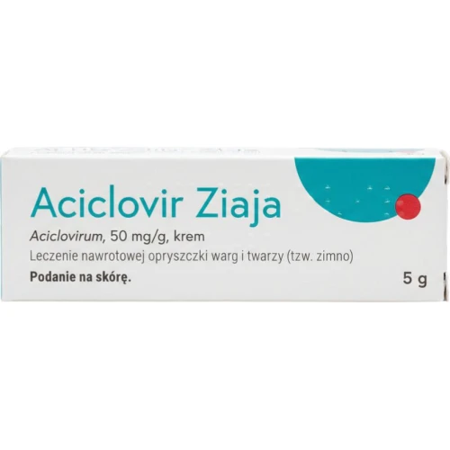 Ziaja Aciclovir 50 mg/g, krem 5 g - Miejscowe leczenie opryszczki wargowej - 1