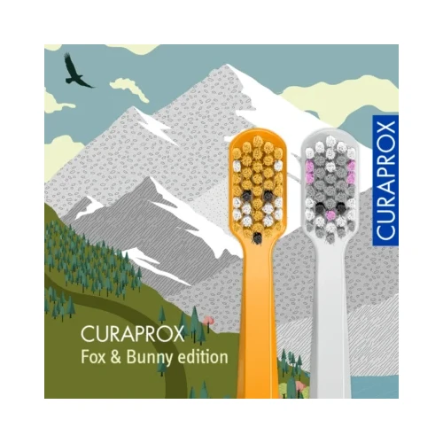 Curaprox Fox & Bunny CS 5460, szczoteczka do zębów ultra soft, 2 sztuki - Do wrażliwych dziąseł i odsłoniętych szyjek - 4