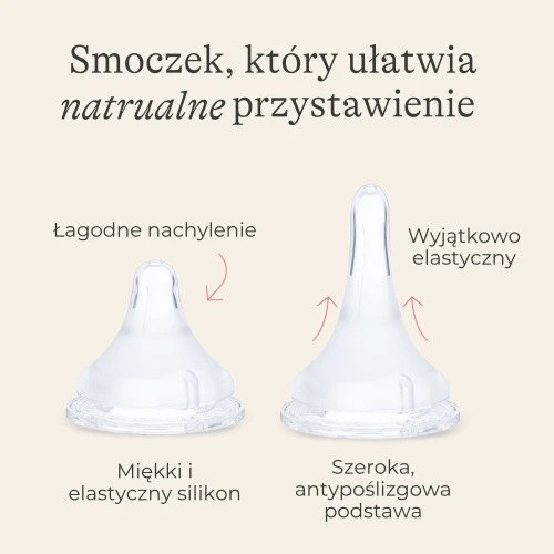 Lansinoh Butelka szklana do karmienia ze smoczkiem Natural Wave  rozmiar S,  160 ml - Smoczek o wolnym przepływie naśladuje naturalny sposób ssania - 3