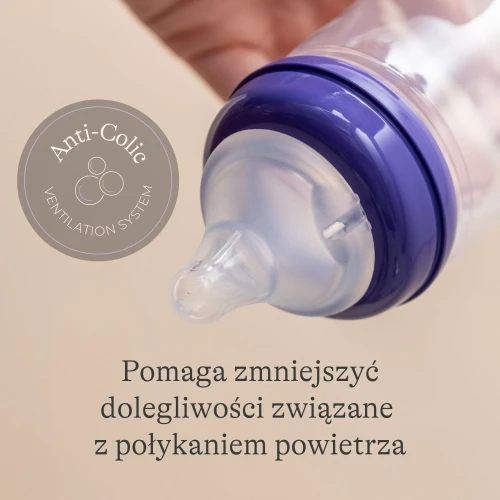 Lansinoh Butelka szklana do karmienia ze smoczkiem Natural Wave  rozmiar S,  160 ml - Smoczek o wolnym przepływie naśladuje naturalny sposób ssania - 4