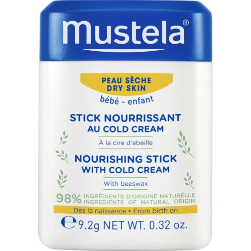 Mustela Cold Cream Sztyft Odżywczy, 9,2 g - Ochrona i odżywienie bardzo suchej skóry - od pierwszych dni życia - 1