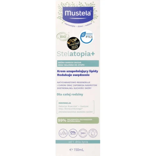 Mustela Stelatopia+ Krem uzupełniający lipidy, 150 ml - Do skóry atopowej, suchej i wrażliwej od 1. dnia życia - 2