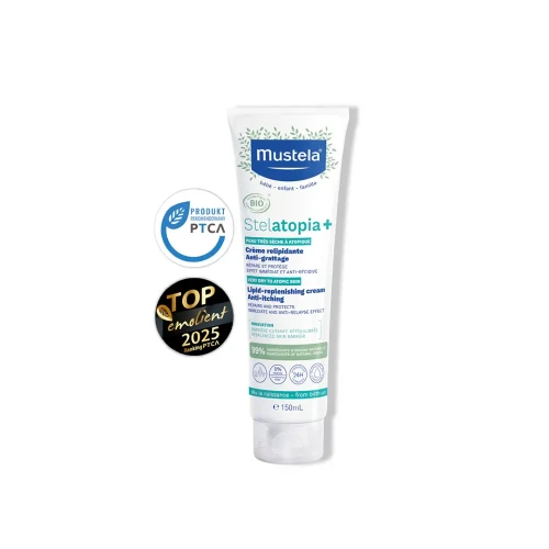 Mustela Stelatopia+ Krem uzupełniający lipidy, 150 ml - Do skóry atopowej, suchej i wrażliwej od 1. dnia życia - 3